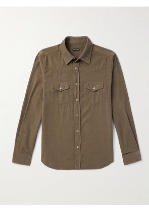 TOM FORD - Cotton-Corduroy Shirt - Men - Brown - EU 39