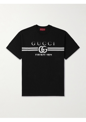 Gucci - Logo-Print Cotton-Jersey T-Shirt - Men - Black - XS