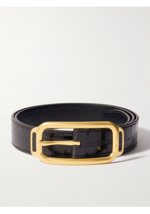 TOM FORD - 3cm Croc-Effect Leather Belt - Men - Brown - EU 85
