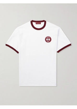 Gucci - Logo-Embroidered Cotton-Jersey T-Shirt - Men - White - S