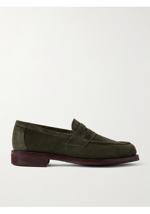 George Cleverley - Cannes Suede Penny Loafers - Men - Green - UK 7
