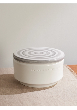Brunello Cucinelli - Striped Lidded Ceramic Container - Men - Gray