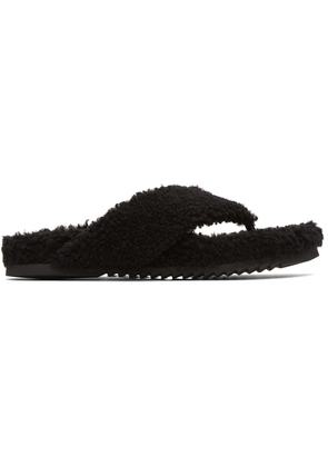 Burberry Black Shearling Furnival Sandals