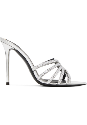 Giuseppe Zanotti Silver Intriigo Heeled Sandals