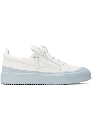 Giuseppe Zanotti White & Blue Frankie Match Sneakers