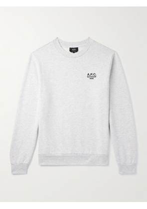 A.P.C. - Logo-Embroidered Cotton-Blend Jersey Sweatshirt - Men - Gray - XS