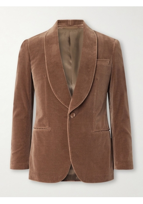Kingsman - Slim-Fit Shawl-Collar Cotton-Velvet Tuxedo Jacket - Men - Brown - IT 46