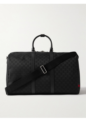 Gucci - Neo Leather-Trimmed Monogrammed Canvas Duffle Bag - Men - Black