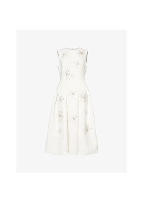 Womens Huishan Zhang May Crystal-Embellished Stretch-Scuba Midi Dress