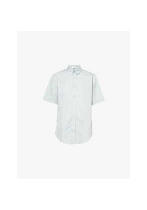 Mens Givenchy Monogram Short-Sleeves Relaxed-Fit Cotton-Poplin Shirt
