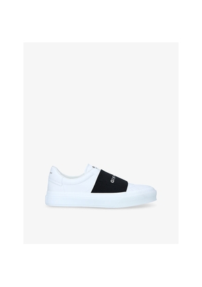 Mens Givenchy City Court Logo-Embroidered Leather Low-Top Trainers
