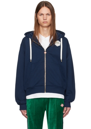 Casablanca Navy Patch Logo Hoodie