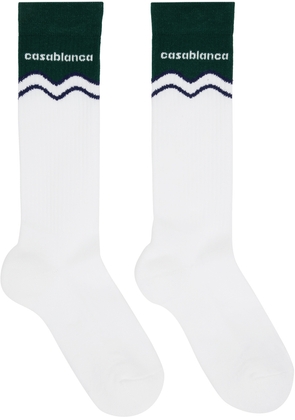 Casablanca White & Green Evergreen Wave Socks