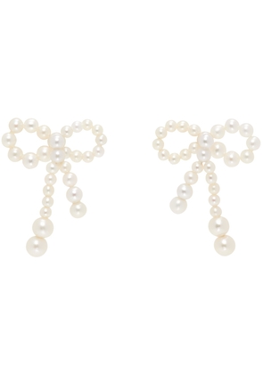 Sophie Bille Brahe White & Gold Rosette de Perles Earrings