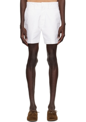 TOM FORD White Cotton Satin Tailored Shorts