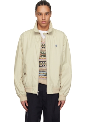 Polo Ralph Lauren Beige Packable Taffeta Bomber Jacket