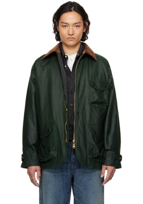 Drake's Green Waxed Coverall Jacket