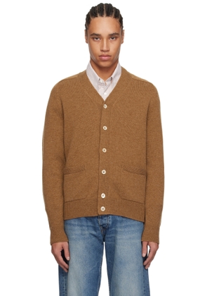Drake's Brown Lambswool 6 Button Cardigan