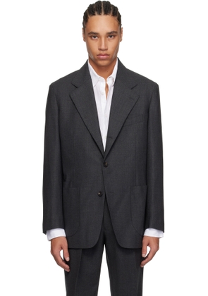 Drake's Gray Tropical Wool Tailored Blazer