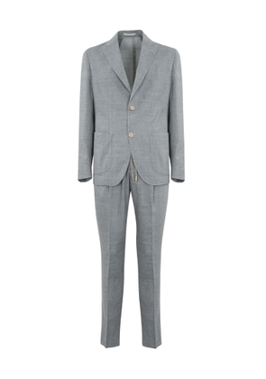 Eleventy Single-breasted Linen And Wool Suit