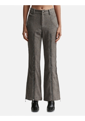 AIKA HERRINGBONE ZIP-UP BELL PANTS