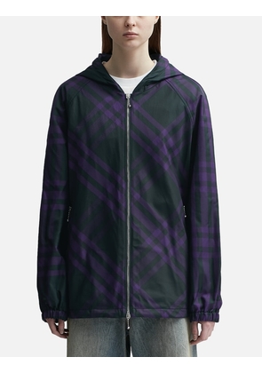 Check Nylon Hooded Jacket