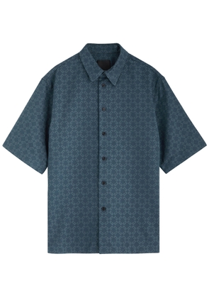 Givenchy Logo-monogrammed Jacquard Cotton-blend Shirt - Navy - L