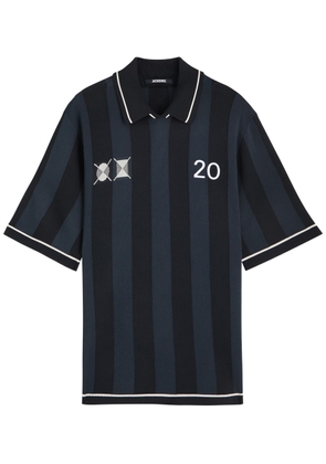 Jacquemus Le Polo Liga Knitted Polo Shirt - Navy - S