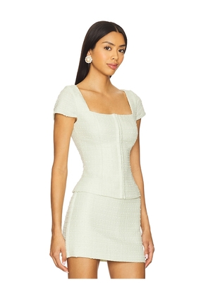 Amanda Uprichard Short Sleeve Antonia Top in Mint. Size L. Also in M, S, XL, XS.