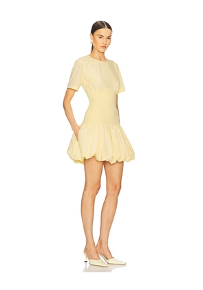 SIMKHAI Libbie Short Sleeve Mini Dress in Lemon. Size S. Also in L, M, XS.