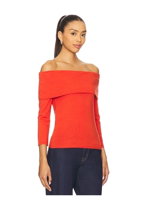 Nation Los Angeles Alexi Off The Shoulder T-Shirt in Red. Size L. Also in M, S, XL/1X, XS.