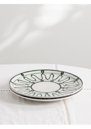 Themis Z - Kyma Painted Porcelain Dinner Plate - Green - One size