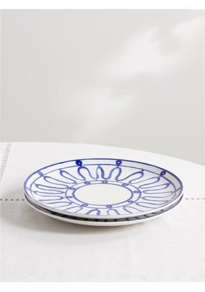 Themis Z - Kyma Painted Porcelain Dessert Plate - Blue - One size