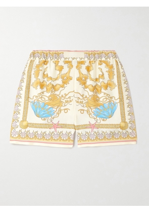 Versace - Printed Silk-twill Shorts - Yellow - IT36,IT38,IT40,IT42,IT44,IT46,IT48,IT50