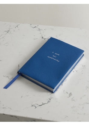Smythson - + Thomas Lélu Soho Panama Textured-leather Notebook - Blue - One size