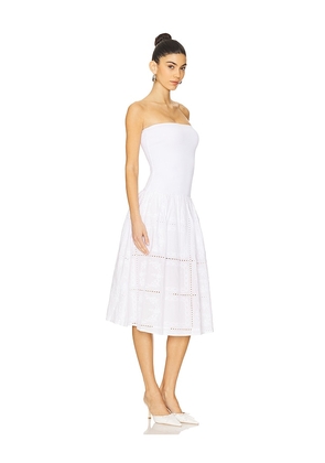 WeWoreWhat Ribbed Cotton Midi Dress in White. Size L. Also in M, S, XL, XS.