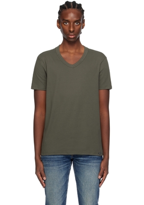 TOM FORD Khaki V-Neck T-Shirt