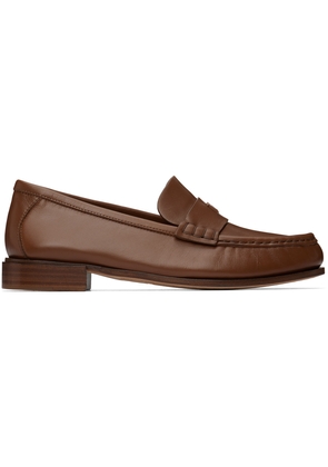 Max Mara Tan Leather Loafers