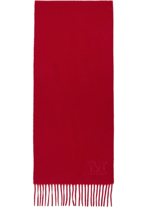 Max Mara Red Cashmere Embroidery Stole Scarf