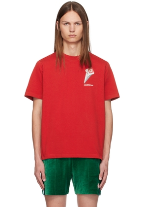 Casablanca Red Leaning Column T-Shirt