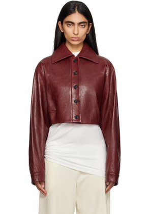 KHAITE Red Sue Leather Jacket