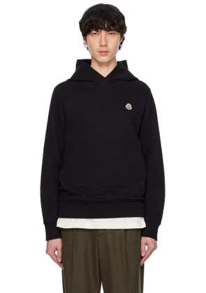 Moncler Black Logo Patch Cotton Hoodie