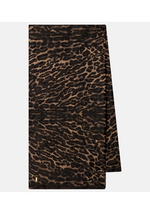 Saint Laurent Leopard-print silk and cashmere scarf