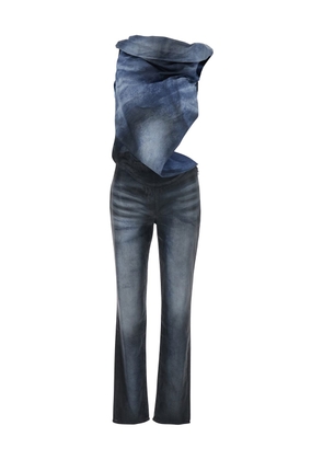 Diesel Black Sleeveless Jumpsuit With Cut-out On The Back In Cotton Blend And Tech Fabric Woman