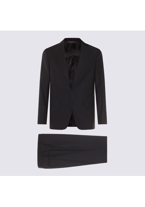 Canali Navy Blue Wool Suits