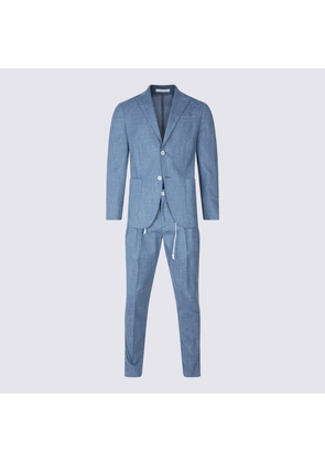 Eleventy Blue Denim Wool Suits
