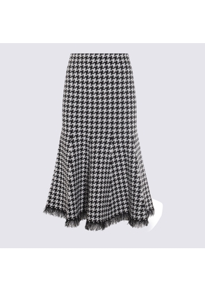 Alexander McQueen Black And White Midi Skirt