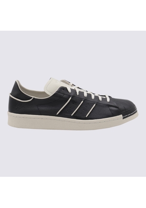 Black Leather Y-3 Superstar Sneakers