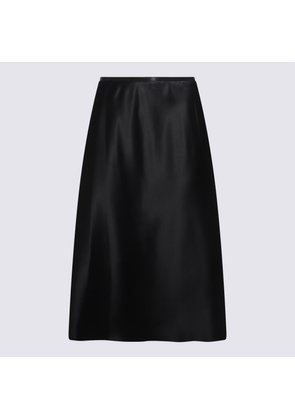 Max Mara Black Silk Carnet Skirt