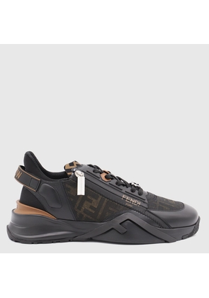 Fendi Black Leather Flow Sneaker